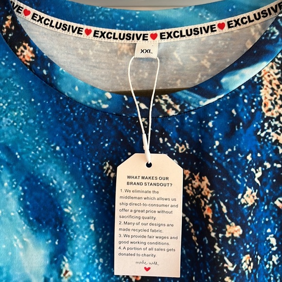 Blue Geode graphic 2XL long sleeve shirt - Picture 4 of 6